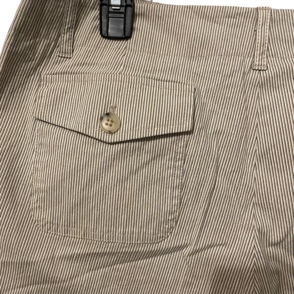 Theory Tan Cream Cotton Pinstripe Striped Bootcut Pants Style 60104224 Size 12 - Picture 5 of 7